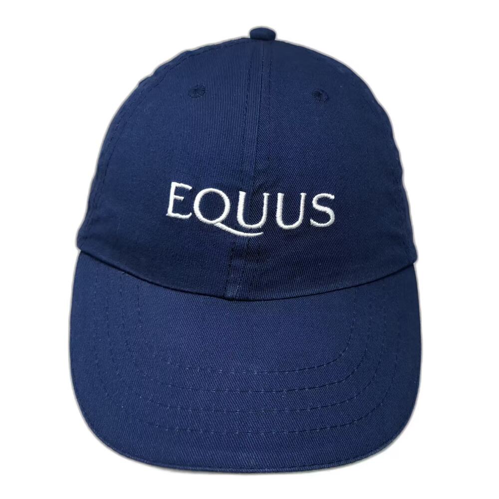 EQUUS Baseball Cap Blue White One Size Strapback Embroidered Cotton Logo Hat